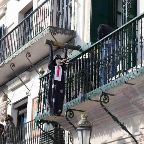 Volatín de Tudela en Semana Santa, un Judas ajusticiado